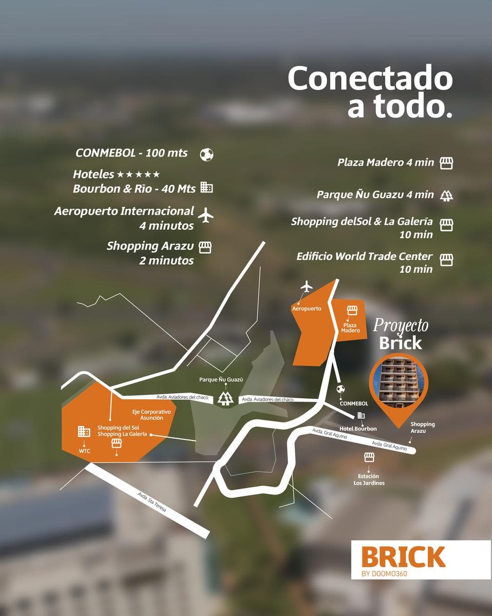 Departamento en venta 1 dormitorio en zona Conmebol Luque Edificio Brick — foto 3