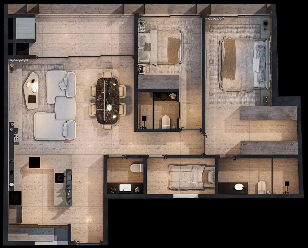 Departamento de 3 Dormitorios Barrio Las Mercedes Asunción en el Edificio Midtown Las Mercedes, foto 2