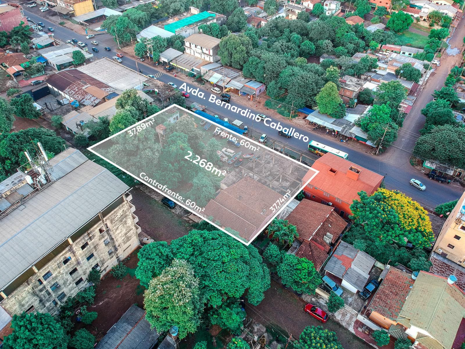 terreno de 2.258m² sobre la Avda. Gral. Bernardino Caballero, Ciudad del Este — foto 3
