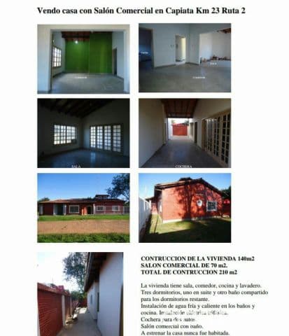 Casa con salon en CAPIATA ..Km 23,5 ruta 2. Fracción campo verde.....COD: CL595