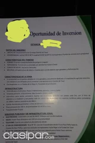 OFERTA!! Vendo Estancia en Caazapá Distrito de Tavaí...COD: CL 683, foto 4