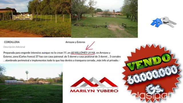 VENDO! REMATO!!! Propiedad-Arroyos y esteros ZONA (Carlos Franco)..COD; CL 693