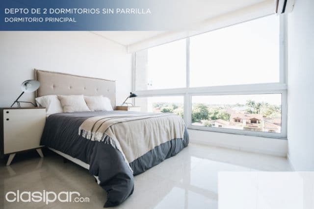 Edificio altamira (ycua satí): Elegante depto. 2 dormitorios, seguridad 24 hs, piscina
