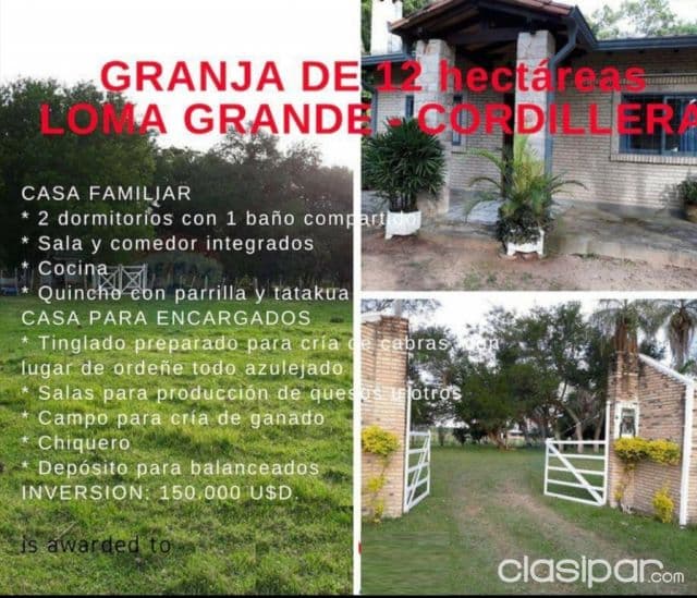 Loma grande, cordillera: Inigualable granja en funcionamiento, 2 has, equipada full!! Sólo