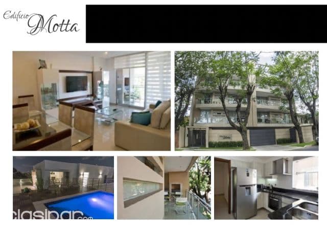Edificio motta (Villa Morra): Elegantes departamentos, 2 dormitorios, quincho, piscina