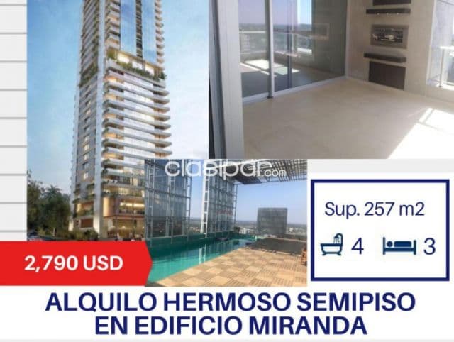 Edificio miranda - santa teresa: 2.790 usd, 2 suites, hermosa vista panorámica
