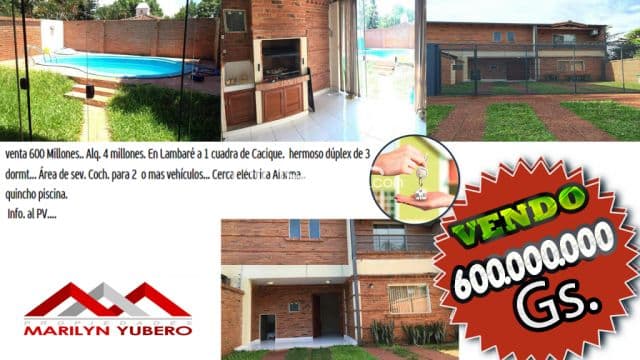 Oferta Bajo De Precio Venta O Alquiler Duplex En Lambare Cod Cl 725