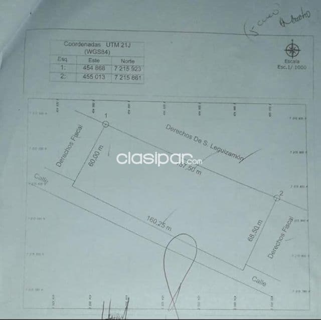 Limpio – salado (a 3 cuadras de asfalto): 1.2 has, ideales p/ desarrollos inmobiliarios — foto 1