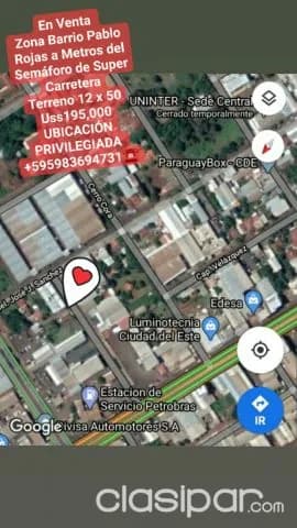 En Venta Terreno Oferta Barrio Pablo Rojas Ciudad del Este, foto 2