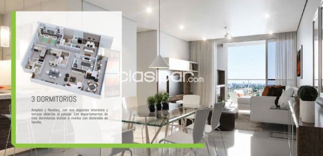Departamento de 3 dormitorios en Edificio Live Boggiani