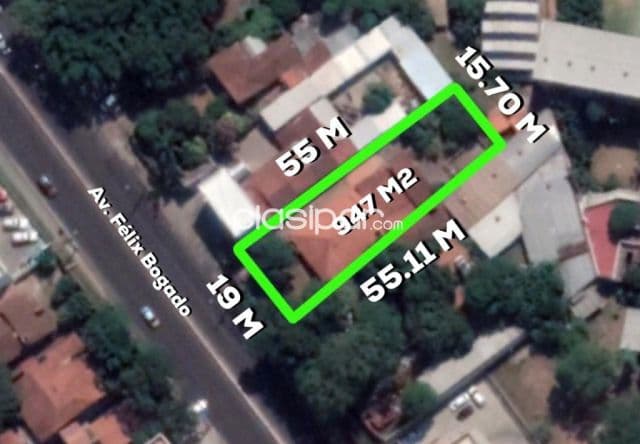 S/ felix bogado: Ideal p/ desarrollos inmobiliarios, 947 m2, - 400.000 usd