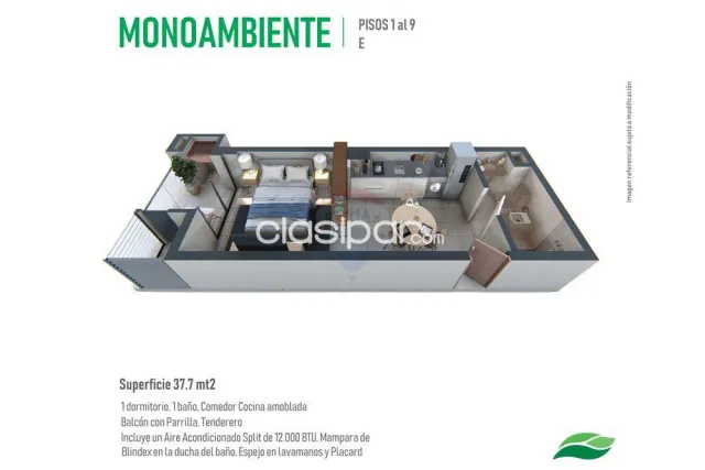 Monoambiente boulevard plaza Pinedo 282,000,000 ₲, foto 3