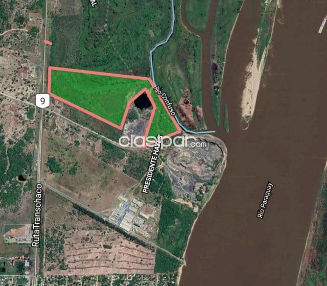 Villa hayes: 33 hectáreas s/ rio paraguay, ideal p/ puertos – 220.000 usd — foto 1
