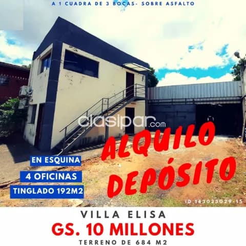 Acceso sur – 3 bocas: 192m2 deposito + oficinas - 10.000.000 gs, foto 2