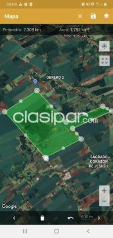 165 hectáreas. Dto. : Itapúa. Dto. :Ma. Auxiliadora.110 hectáreas total mecanizado Asfalto