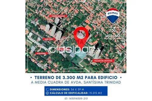 Amplio terreno de 3.300 m2 para edificio - zona lumen/santísima Trinidad precio: 2, foto 3