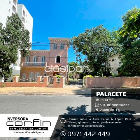 Palacete Avda. Carlos Antonio López 1600 m2 Asunción - 11 ambientes aprovechables