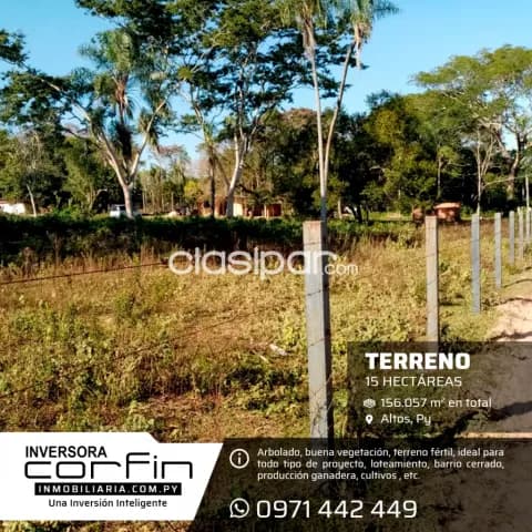 Terreno de 15 Has.,6000 m2. Altos — foto 2