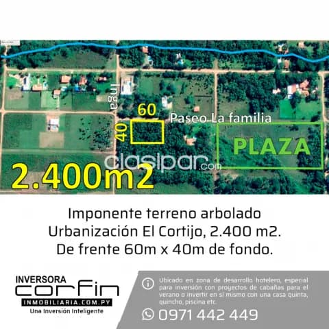 2.400m2 el cortijo, 1/4 de hectárea, arbolado,plano, especial para inversion o casa quinta, foto 5