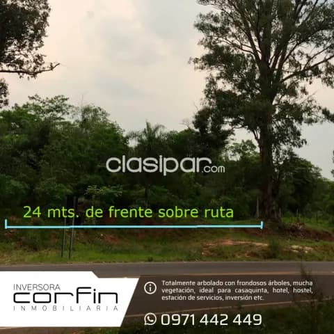 Atyra 1.795 m2., 24 mts., sobre ruta asfaltada,terrreno arbolado ¡verlo es comprarlo! — foto 3