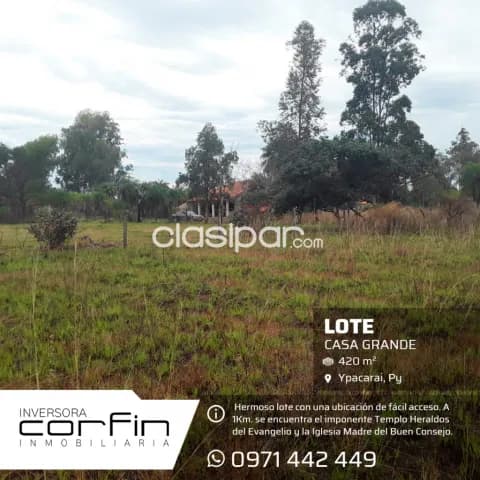 Ypacarai 420m2, urbanizacion casa grande, lote a 3 cuadras de ruta 2 — foto 5