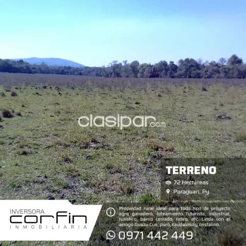 72 has. En distrito de paraguari- ex francia cue, foto 2
