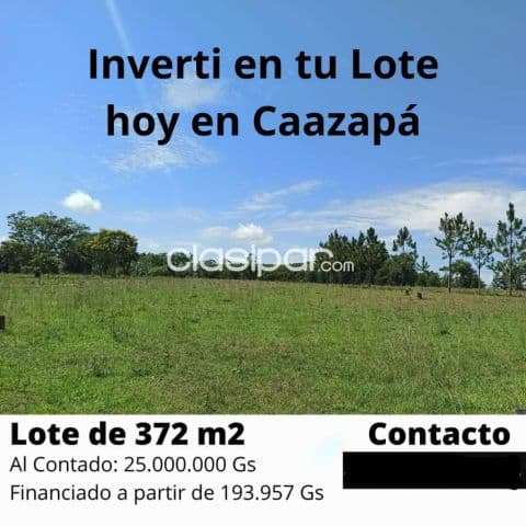 vendemos lotes recuperados en caazapa, loteamiento 20 de julio - caazapa proximo a ruta 8
