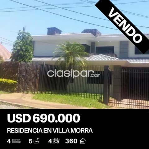 Villa Morra: Magnifica residencia – 4 suites, importante ambientes, jardín, piscina — foto 2