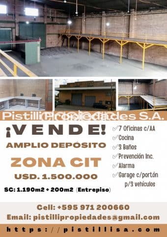 AMPLIO DEPÓSITO ZONA CIT, a cuadras de la Avenida Madame Lynch