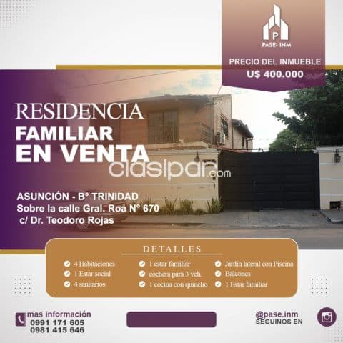Hermosa residencia de 2 pisos en asuncion barrio Trinidad, foto 1