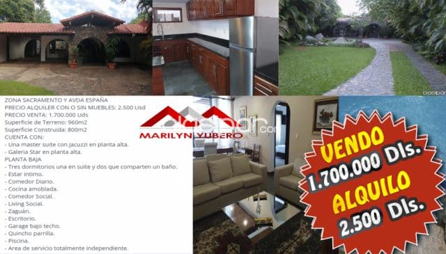 O vendo residencia amoblada en villamorra asuncion zona sacramento cod:. Cl 829