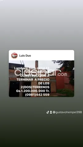 Lambare-zona canal 13 vendo amplia construcción a terminar a precio de los 2(dos)terrenos, foto 3