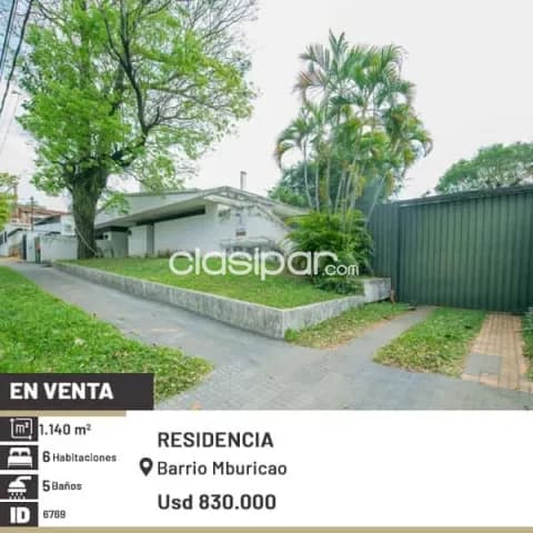 Prox. C. Centenario - mburuvicha roga: 830m2, importante residencia, 4 dormit, gran jardín — foto 2