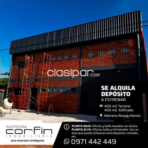 Depósito a estrenar en Mariano Roque Alonso 400m2 y 7 mts de altura