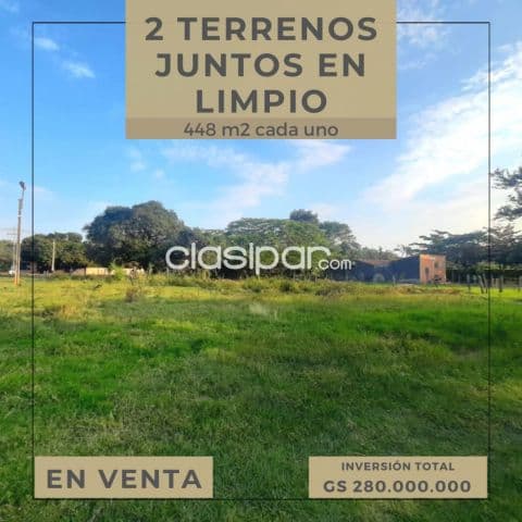 Limpio – rincón del peñón: 896m2, 2 terrenos juntos en oferta, 280.000.000 gs
