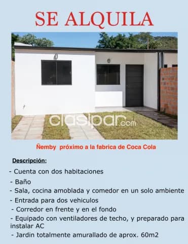 Se alquila - Ñemby (fab. Coca-Cola, av. 1 Mayo). Casa de 2 dormitorios, foto 2
