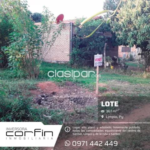 Lote 361 m2. En limpio a 7 cuadras de ruta limpio - Luque, foto 3