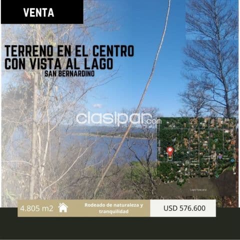San Bernardino – centro: Inigualable terreno c/ vista al lago, 4.805 m2, ubicación ideal, foto 1