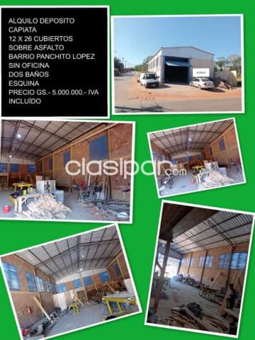 Capiatá: Funcional deposito s/ asfalto. 300m2 p/ distribuidoras, comerciales, etc