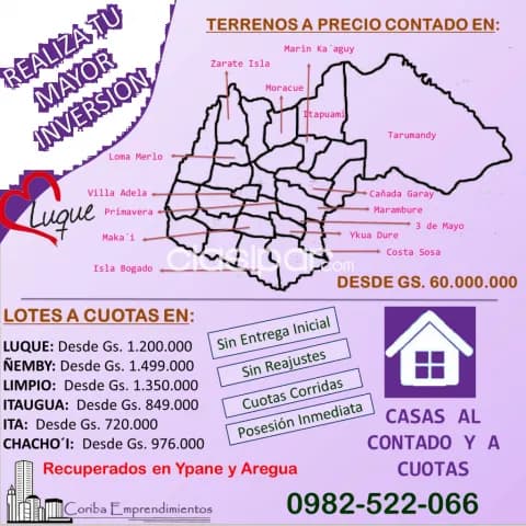 Gran oferta!! Hermosos terrenos en varias ciudades por el dpto central y en otro dpto! — foto 3