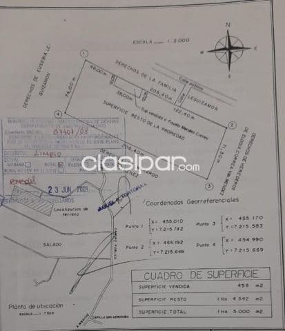 Limpio – z/ salado: 14.542m2 prox. Asfalto, inversión segura, grandes emprendimientos