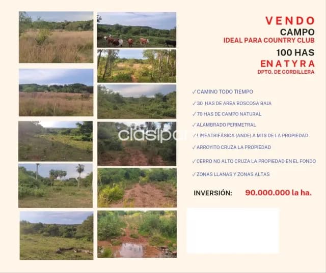 Atyra – cordillera: 100 has, desarr inmobiliarios, country club, loteamientos, foto 2