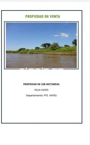 Villa hayes – acepar: 228 has, s/ rio paraguay en venta, 25.000.000 gs/ha — foto principal