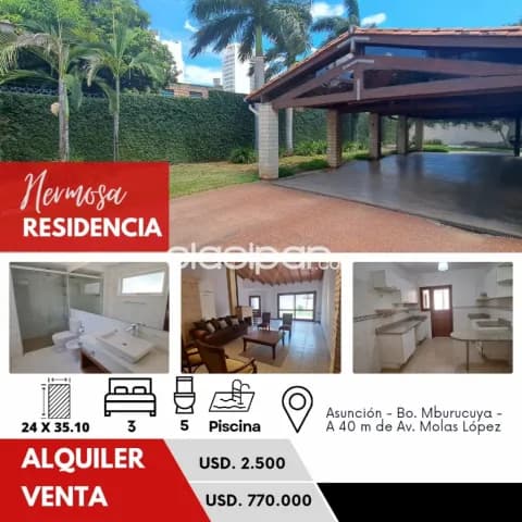 Mburucuyá: Gran residencia premium, 3 dormit, gran jardín, piscina, quincho, parking, foto 2