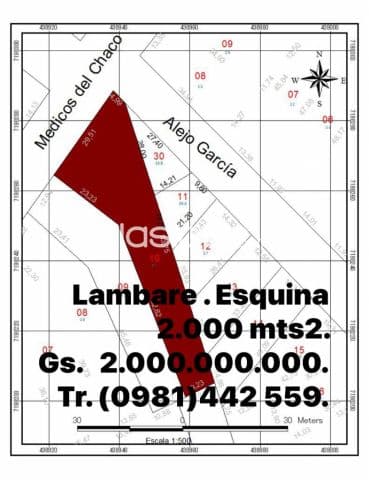 Lambare. Sobre avenida médicos del chaco esquina vendo 2.000 mts2