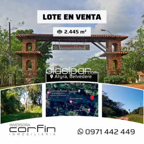 Atyra belvedere 2.445 m2. Lote quinta en el mejor loteamiento. ¡¡sienta el placer de vivir — foto 2