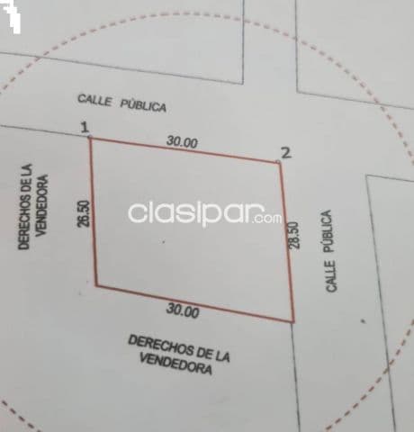 Terreno en Capiata de 825 m2 entre las rutas 1 y 2
