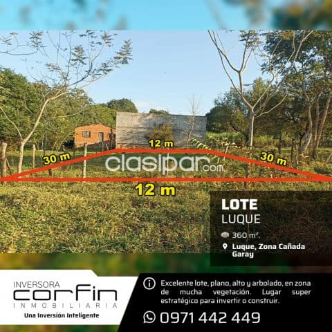 Luque 360 m2. A 3 cuadras de ruta wenseslao martinez ideal para construir, vivir, invertir