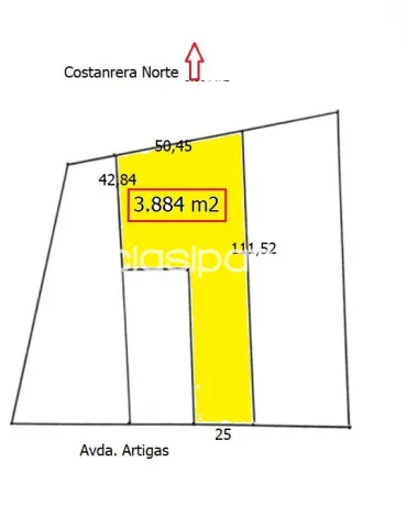 Terreno 3.884 m2 en venta sobre Artigas, foto 2