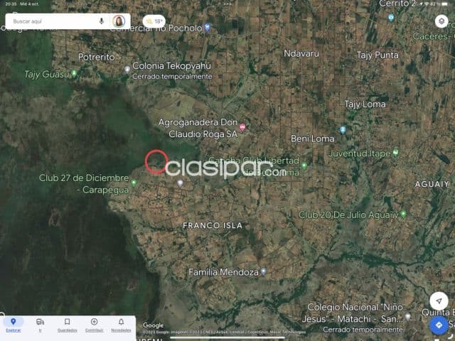 Terreno de 75,83 has en Franco Isla, Carapegua, Paraguari